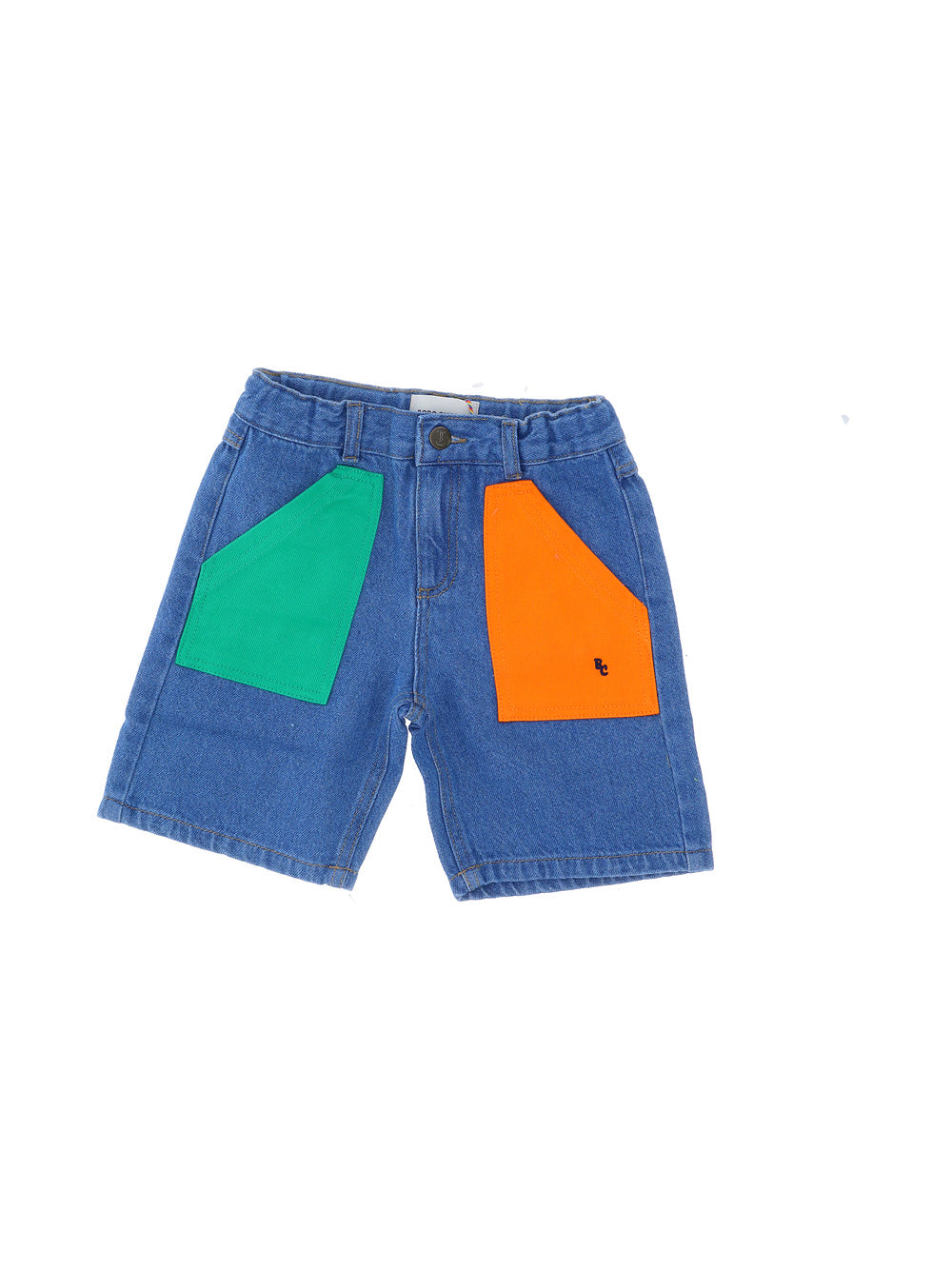 Color Block Denim Bermuda S