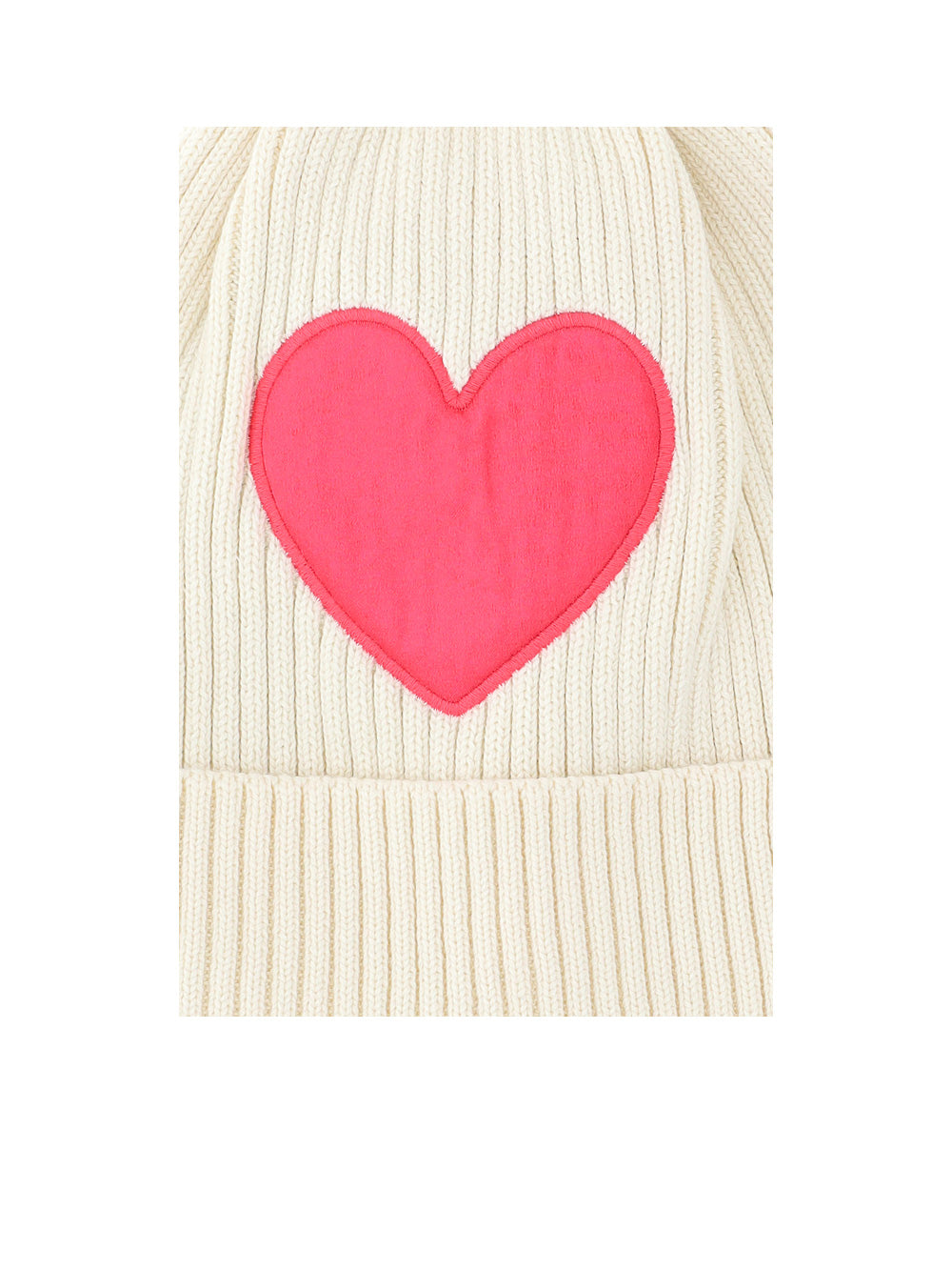 Hearts Knitted Pompom Hat