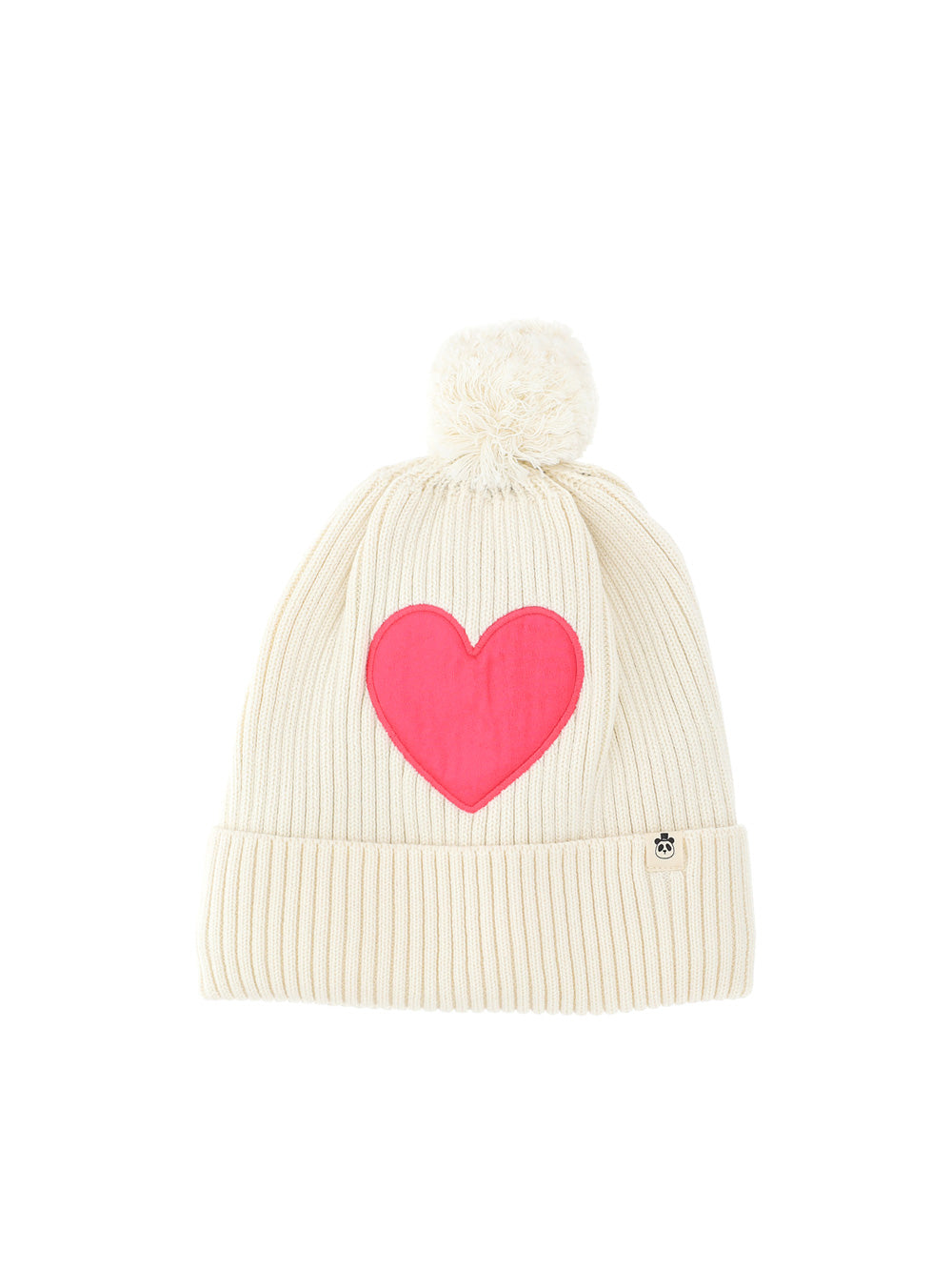 Hearts Knitted Pompom Hat